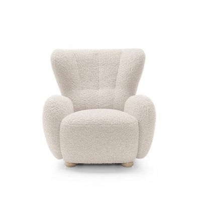 BETTSO TEDDY Boucle Soft Sessel mit hoher Rückenlehne creme
