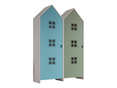 Regalschrank Set Kania 115x37x171 Standregal MDF Weiß / /unt