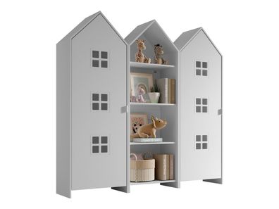Regalschrank Set Kania 173x37x171 Standregal MDF Weiß / /unt