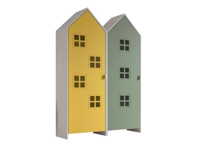 Regalschrank Set Kania 115x37x171 Standregal MDF Weiß / /unt