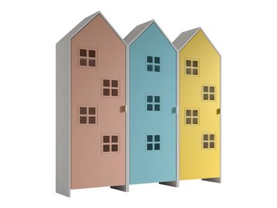 Regalschrank Set Kania 173x37x171 Standregal MDF Weiß / / /nt