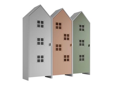 Regalschrank Set Kania 173x37x171 Standregal MDF Weiß / /unt