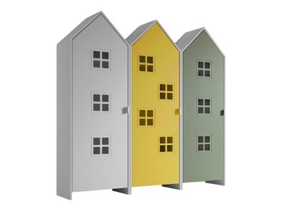 Regalschrank Set Kania 173x37x171 Standregal MDF Weiß / /unt