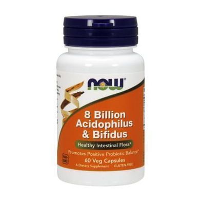 Now Foods 8 Milliarden Acidophilus & Bifidus 60 Kapseln - Hochwertige Probiotika