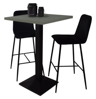 Tresentisch Elene 70x70x106 schwarz matt/Pinie green matt lack 1465