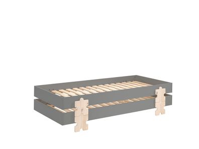 Stapelbett (2er Set) Karlene 204x94x48 MDF Grau