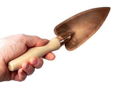 OJ" Handschaufel DEVA | Schmale Kupferschaufel mit Holzgriff