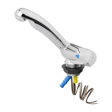 Kalt-Wasserhahn Keramik Style 12V Ø33 mm chrom Campingwasserhahn für Wohnmobil