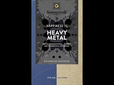 Sonnentor 3x Heavy Metal Tee Happiness is®, Doppelkammerbeutel 27g