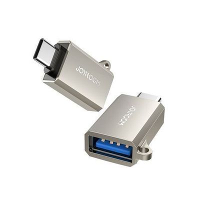 Joyroom S-H151 USB-C auf USB-A Adapter mit Schluesselring - Silber