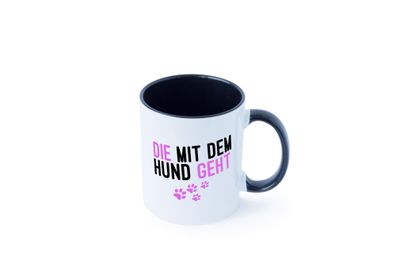 Die mit dem Hund geht | Hundeliebhaber | Pfoten | Tierliebe Tasse - Geschenk
