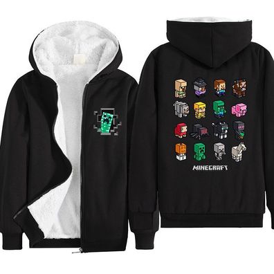 Minecraft Roblox Strickjacke Sweatshirt Creeper Korallenvlies Hoody Kinder Mantel