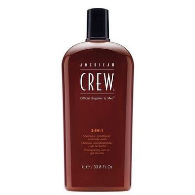 American Crew 3-in-1 Shampoo, Conditioner & Duschgel, 1000 ml
