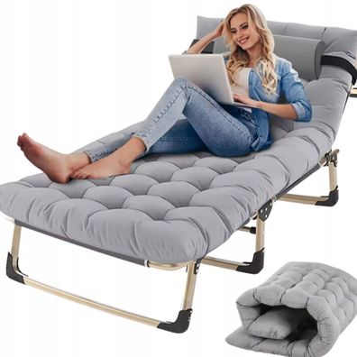 QLS Klappbett Klappmatratze Faltbarbett mit Matratze und Kissen 193 cm 11215
