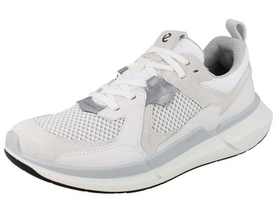 ECCO Biom 2.2 W Damen Sneaker Schnürschuhe weiss silber shaddow Textil Leder