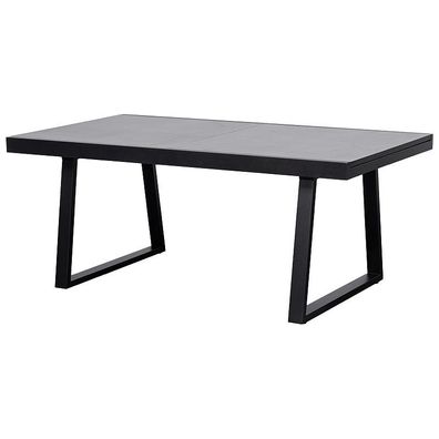 Gartentisch Ausziehtisch 180/240x100cm mit Kufengestell, Alu anthrazit + Glas in