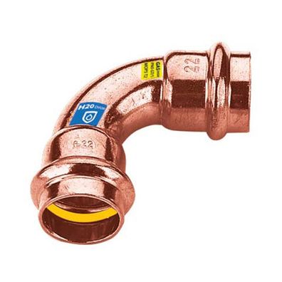 Frabo Gas - Wasser Kombifitting Pressfitting V Kontur Bogen 90° IG/IG 22mm
