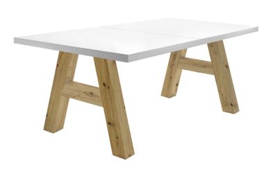 Esstisch ausziehbar Elia 1 140 x 90 x 75 Esszimmertisch Asteiche/Weiß