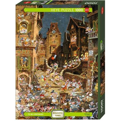Puzzle 1000 pz - By Night, Romantic Town