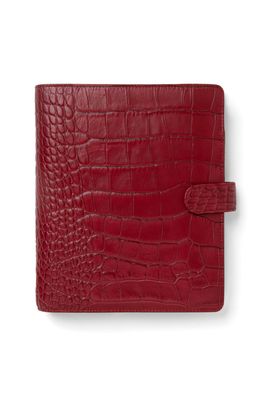 Filofax A5 Ringbuch Classic Croc Leder Cherry Rot Agenda Krokodesign 30mm Ringe 22703