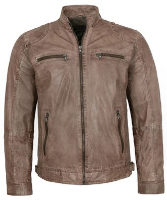 MADDOX - Herren Lederjacke Lammnappa taupe