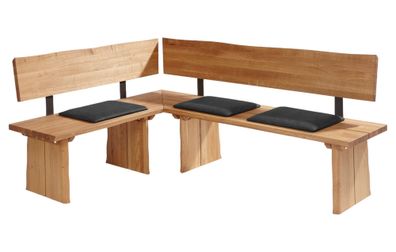 Eckbank Dayna aus Massivholz 151 x 201 x 87 Küchenbank massiv
