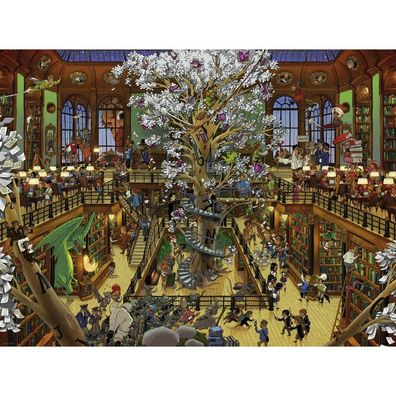 Puzzle da 1500 Pezzi Triangolare - Library, Oesterle