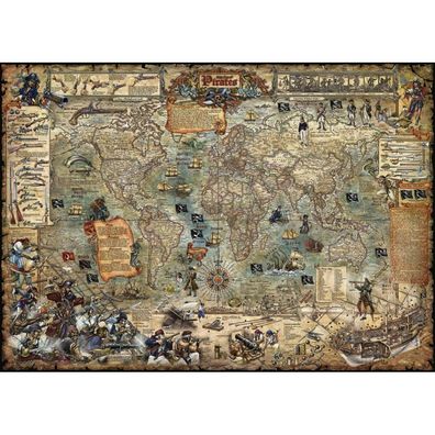 Puzzle 2000 pz - Pirate World, Map Art