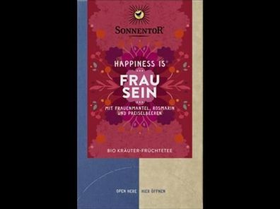 Sonnentor 6x Frau sein Tee Happiness is®, Doppelkammerbeutel 30,6g