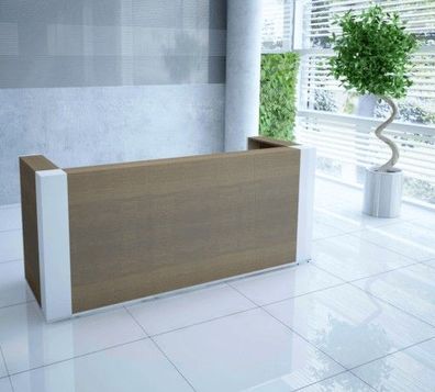 Empfangstheke Vivo, 2440-3040 x 848 x 1090mm, Dekor wählbar, Tresen