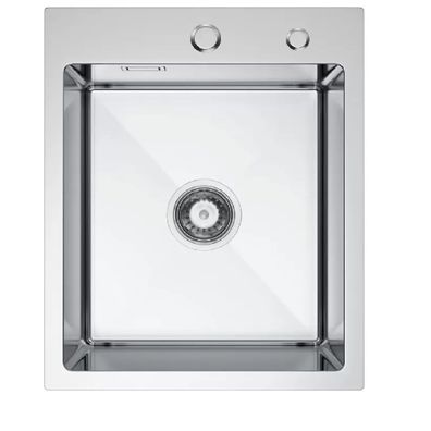QLS Spülbecken 40x50 cm Edelstahl RUBEN INOX - mit Siphon und Seifenspender 11225