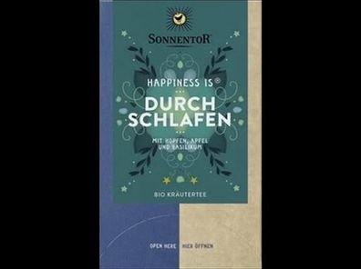 Sonnentor 6x Durchschlafen Tee Happiness is®, Doppelkammerbeutel 27g