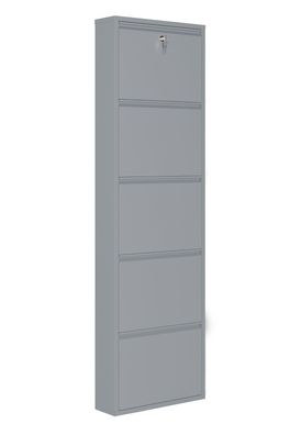 Schuhschrank Schuhschrank Metall, 5-türig, abschließbar, Robust & Fertig montiert