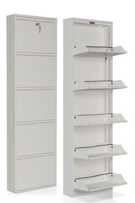 Schuhschrank Schuhschrank Metall, 5-türig, abschließbar, Robust & Fertig montiert