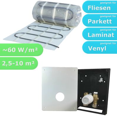 Fußbodenheizung Wasser Set HoWaTech mit 8mm Einrohr Heizmatte und RTL Regelbox