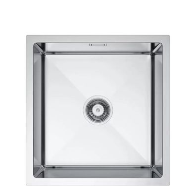 QLS Spülbecken Unterbau Edelstahl VIVI 47 x 45 cm INOX mit Siphon 11229