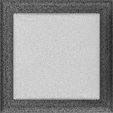 Lüftungsgitter Oskar 22x22 schwarz und silber