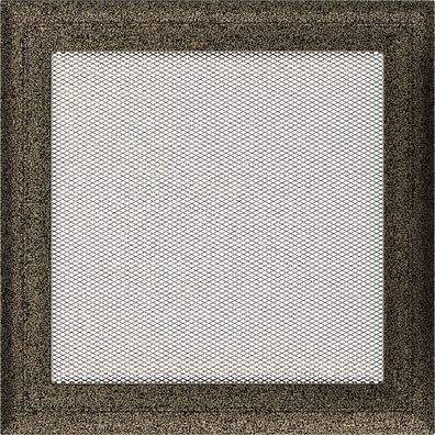 Lüftungsgitter Oskar 22x22 schwarz und gold