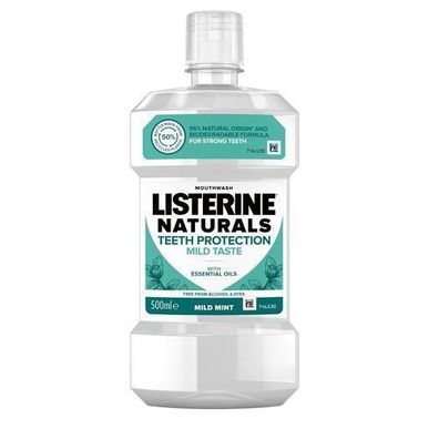Listerine Naturals Zahnfleischschutz & Zahnsteinschutz Mundspuelung, 500 ml