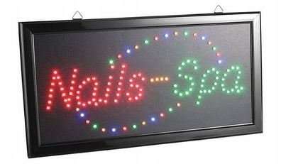 Werbetafel Leuchtreklame Schild Nails LED