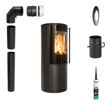 KRATKI SVEN 7 kW Freistehender Ofen Ø150 Zubehör für die Montage