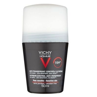 Vichy Homme Extreme Control 72H Antitranspirant Roll-on fuer Herren, 50 ml