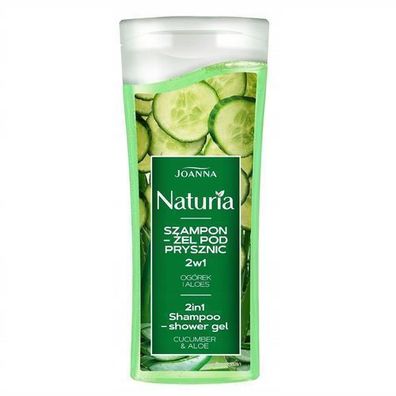 Joanna Naturia 2-in-1 Shampoo & Duschgel mit Gurke und Aloe Vera, 100 ml