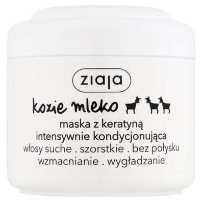 Ziaja Ziegenmilch-Haarmaske, 200ml - Intensive Pflegeformel zur Geschmeidigkeit