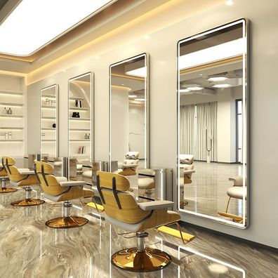 Konsole Friseur Barber Kosmetikspiegel LED Aluminiumrahmen 170x70 STD