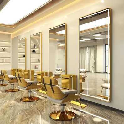 Konsole Friseur Barber Kosmetikspiegel LED Aluminiumrahmen 170x70 STD