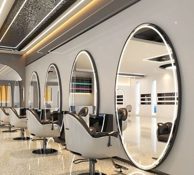 Konsole Friseur Barber Kosmetikspiegel LED Aluminiumrahmen 170x70 STD