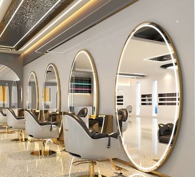 Konsole Friseur Barber Kosmetikspiegel LED Aluminiumrahmen 170x70 STD