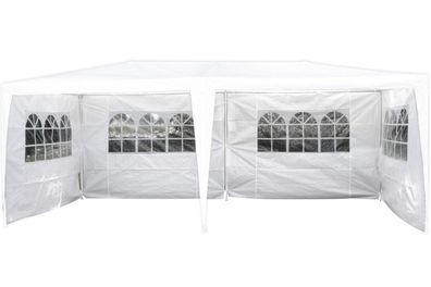 Festzelt Pavillon mit Stahlrahmen 3 x 6 m inkl. Seitenwände Weiß Garten Party