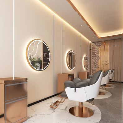 Konsole Friseur Barber Kosmetikspiegel LED Aluminiumrahmen 90x90 PRO